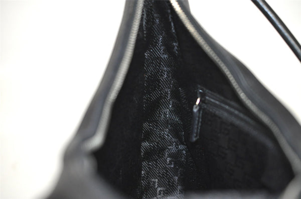 Authentic GUCCI Vintage Shoulder Bag Purse Leather 0013812 Black 7087I