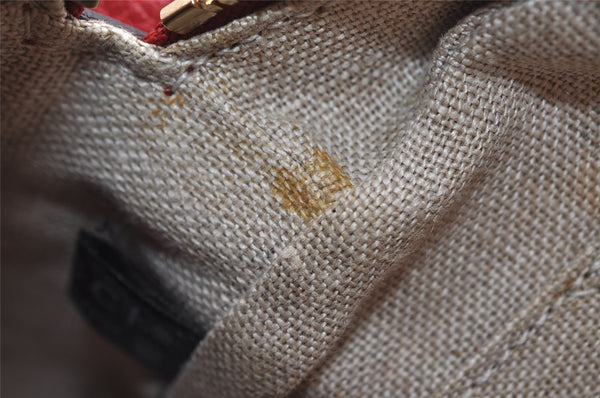 Authentic GUCCI Bree Shoulder Cross Bag GG Canvas Leather 449413 Brown Red 7088I