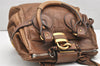 Authentic Chloe Vintage Paddington Leather Shoulder Tote Bag Brown 7088K