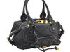 Authentic Chloe Vintage Paddington Leather Shoulder Hand Bag Black 7089K