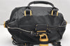 Authentic Chloe Vintage Paddington Leather Shoulder Hand Bag Black 7089K