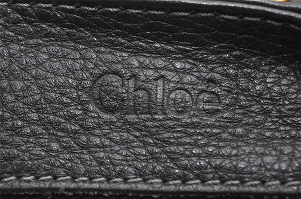 Authentic Chloe Vintage Paddington Leather Shoulder Hand Bag Black 7089K