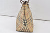 Authentic BURBERRY Vintage Nova Check Shoulder Tote Bag PVC Leather Beige 7095K