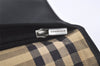 Authentic BURBERRY Nova Check Shoulder Cross Bag Nylon Leather Black 7096K