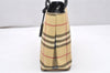 Authentic BURBERRY Vintage Nova Check PVC Leather Hand Bag Purse Beige 7097K