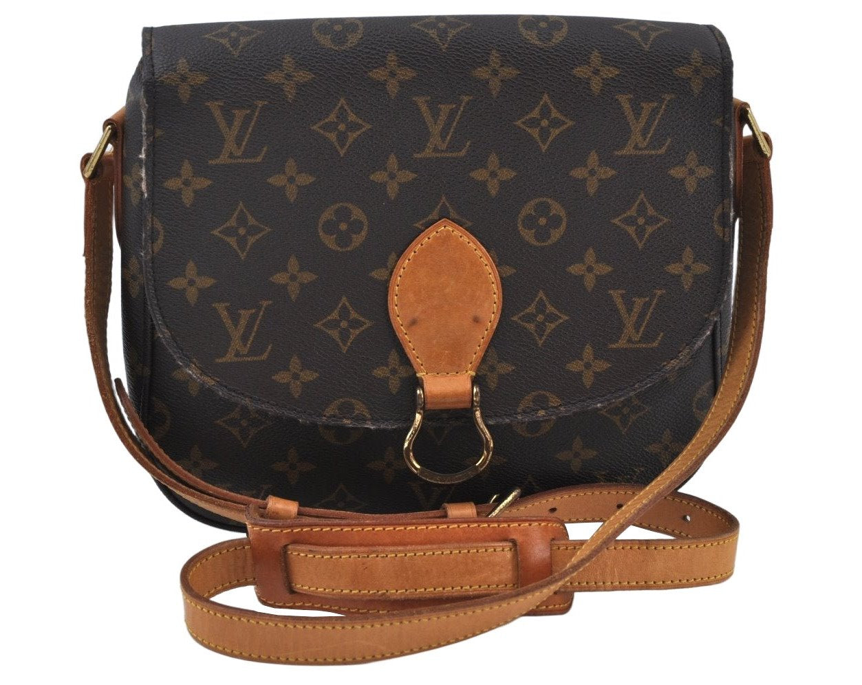 Authentic Louis Vuitton Monogram Saint Cloud GM M51242 Shoulder Cross Bag 7099I