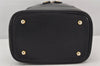 Authentic VERSACE Vintage Sunburst Vanity Hand Bag Purse Leather Black 7099K