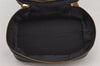 Authentic VERSACE Vintage Sunburst Vanity Hand Bag Purse Leather Black 7099K