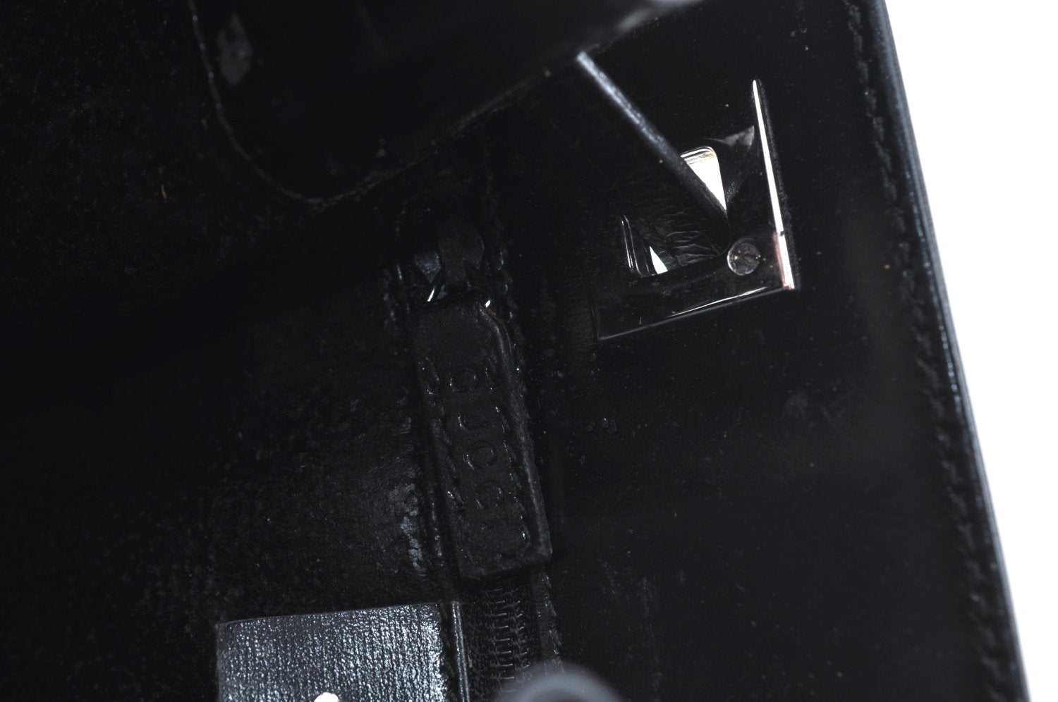 Authentic GUCCI Vintage Shoulder Bag Purse GG Nylon Leather Black Junk 7101G