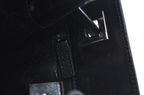 Authentic GUCCI Vintage Shoulder Bag Purse GG Nylon Leather Black Junk 7101G