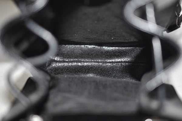 Authentic GUCCI Vintage Shoulder Bag Purse GG Nylon Leather Black Junk 7101G