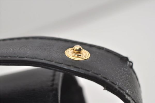 Authentic GUCCI Vintage Shoulder Cross Body Bag Purse Leather Black 7101I