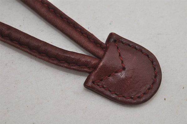 Authentic GUCCI Bamboo Drawstring Backpack Purse Leather Bordeaux 7101J