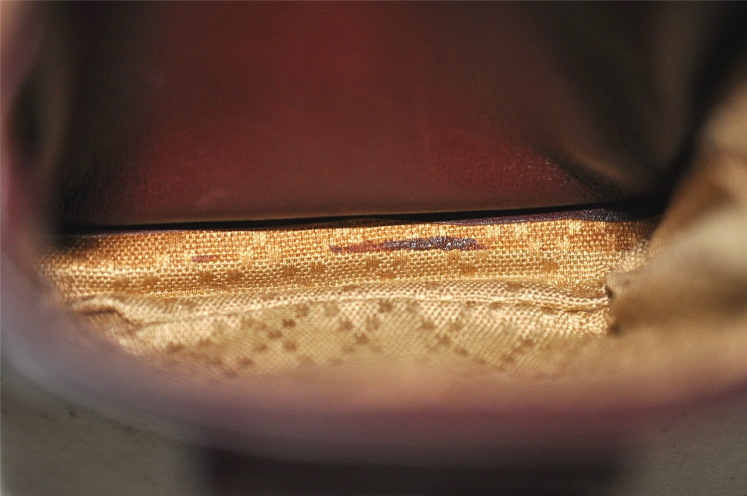 Authentic GUCCI Bamboo Drawstring Backpack Purse Leather Bordeaux 7101J