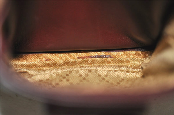 Authentic GUCCI Bamboo Drawstring Backpack Purse Leather Bordeaux 7101J