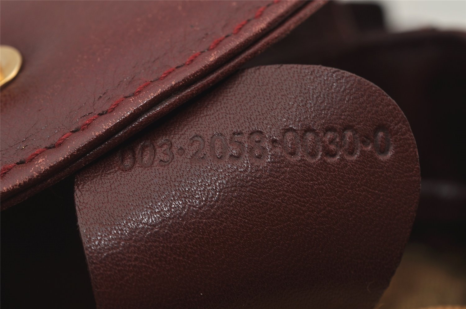 Authentic GUCCI Bamboo Drawstring Backpack Purse Leather Bordeaux 7101J