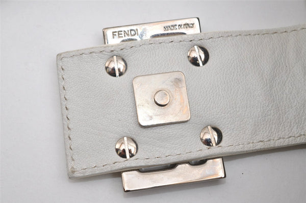 Authentic FENDI Vintage Shoulder Hand Bag Leather White 7103I