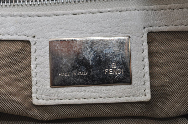Authentic FENDI Vintage Shoulder Hand Bag Leather White 7103I