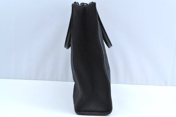 Authentic GUCCI Jackie Shoulder Tote Bag GG Canvas Leather 0021064 Black 7106H