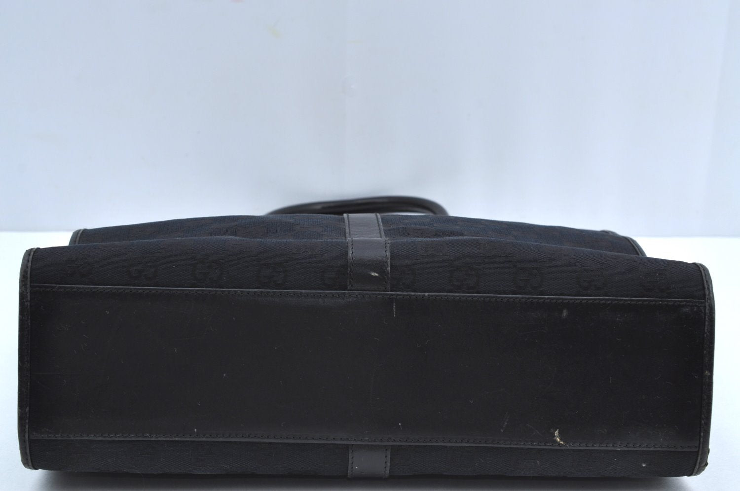 Authentic GUCCI Jackie Shoulder Tote Bag GG Canvas Leather 0021064 Black 7106H