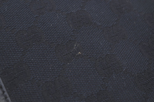 Authentic GUCCI Jackie Shoulder Tote Bag GG Canvas Leather 0021064 Black 7106H