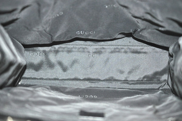 Authentic GUCCI Jackie Shoulder Tote Bag GG Canvas Leather 0021064 Black 7106H