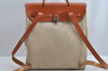 Authentic HERMES Her Bag Ado 2 In 1 2Way Backpack Canvas Leather White  7106I