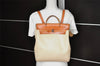 Authentic HERMES Her Bag Ado 2 In 1 2Way Backpack Canvas Leather White  7106I