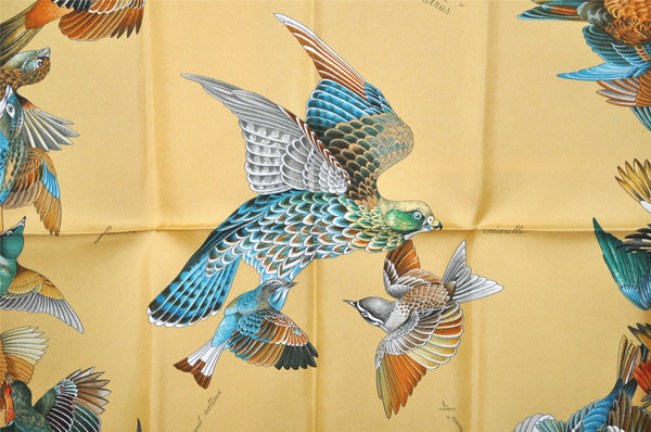 Authentic HERMES Carre 90 Scarf "L'intrus" Silk Brown Box 7107J