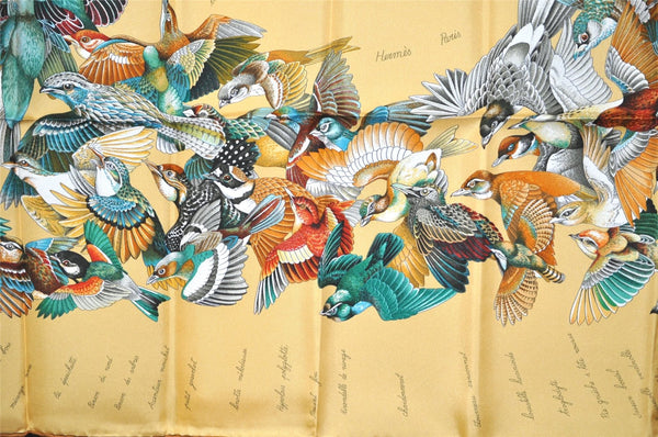 Authentic HERMES Carre 90 Scarf "L'intrus" Silk Brown Box 7107J