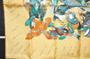 Authentic HERMES Carre 90 Scarf "L'intrus" Silk Brown Box 7107J