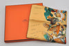Authentic HERMES Carre 90 Scarf "L'intrus" Silk Brown Box 7107J