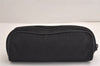 Authentic GUCCI Cosmetic Pouch Purse GG Canvas Leather 137377 Black 7109J