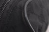 Authentic GUCCI Cosmetic Pouch Purse GG Canvas Leather 137377 Black 7109J