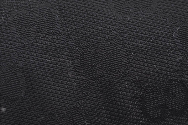 Authentic GUCCI Cosmetic Pouch Purse GG Canvas Leather 137377 Black 7109J