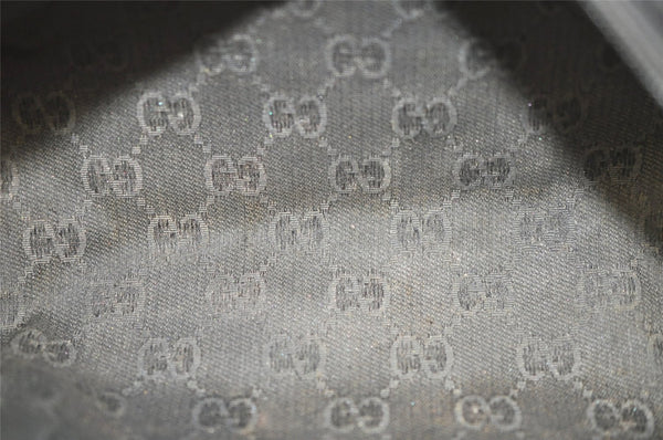 Authentic GUCCI Cosmetic Pouch Purse GG Canvas Leather 137377 Black 7109J