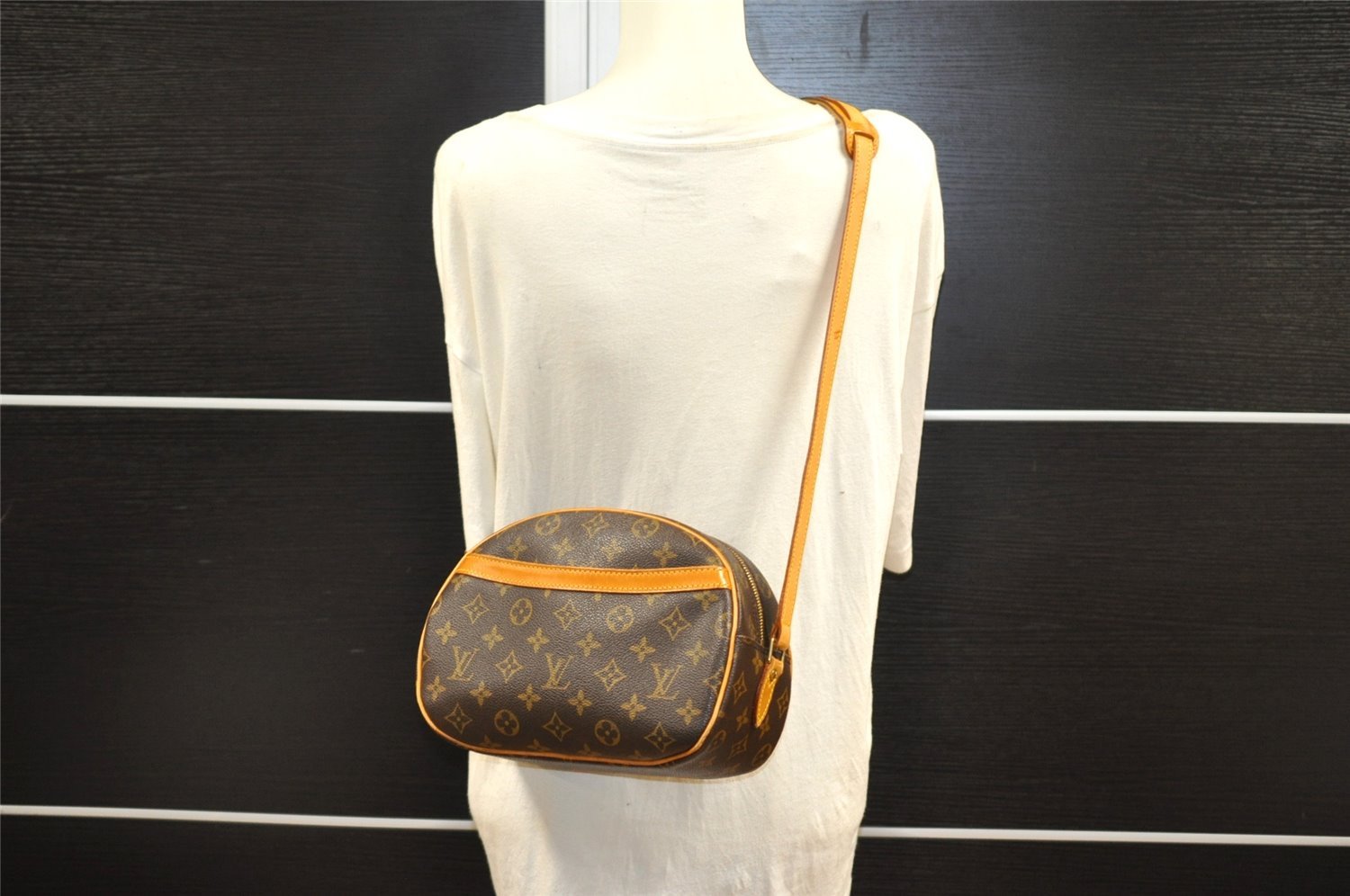 Authentic Louis Vuitton Monogram Blois Shoulder Cross Body Bag M51221 LV 7112I