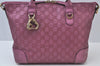 Authentic GUCCI Guccissima Heart Bit 2Way Tote Bag GG Leather 269957 Pink 7114I