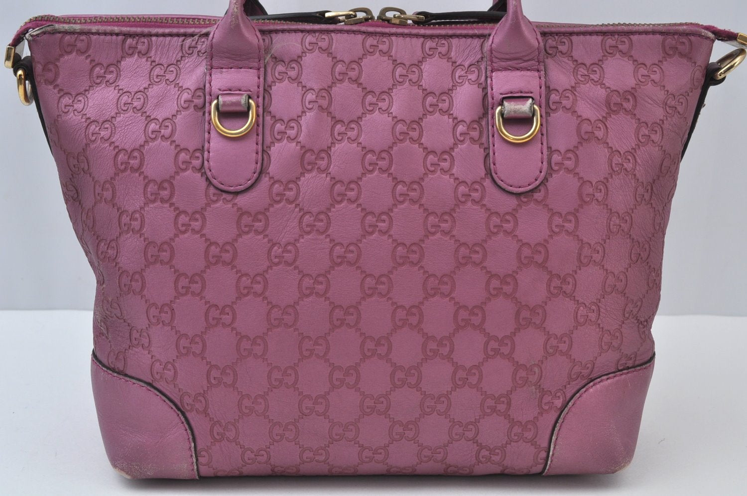Authentic GUCCI Guccissima Heart Bit 2Way Tote Bag GG Leather 269957 Pink 7114I
