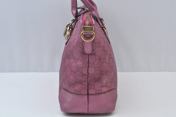 Authentic GUCCI Guccissima Heart Bit 2Way Tote Bag GG Leather 269957 Pink 7114I