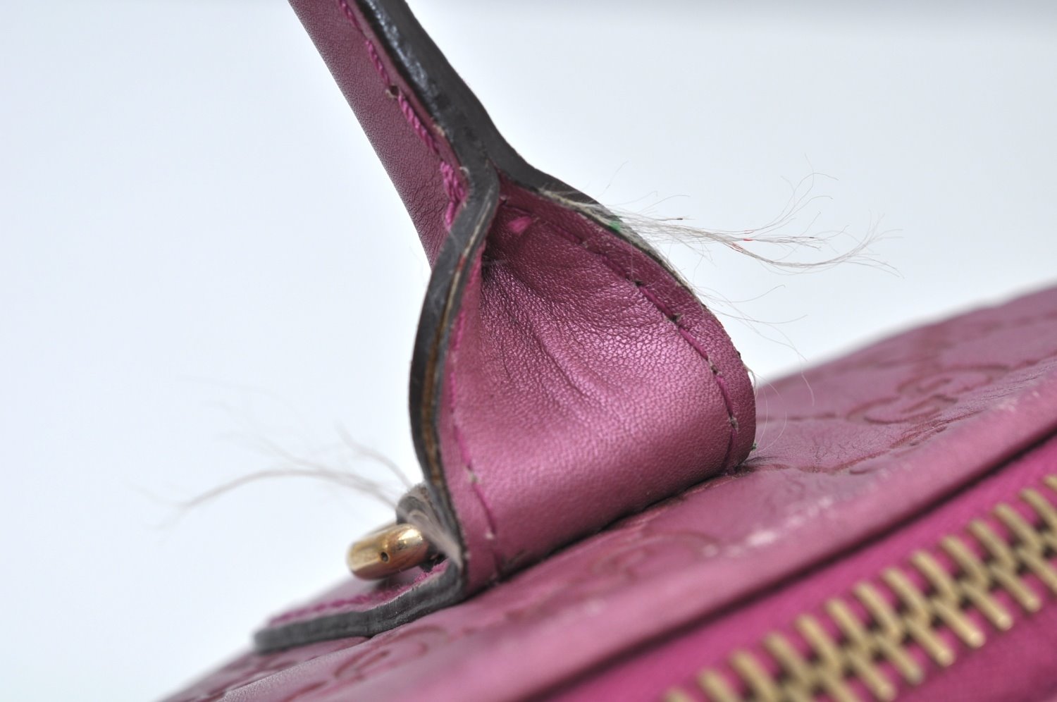 Authentic GUCCI Guccissima Heart Bit 2Way Tote Bag GG Leather 269957 Pink 7114I