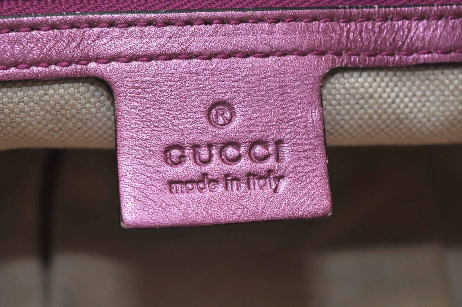 Authentic GUCCI Guccissima Heart Bit 2Way Tote Bag GG Leather 269957 Pink 7114I