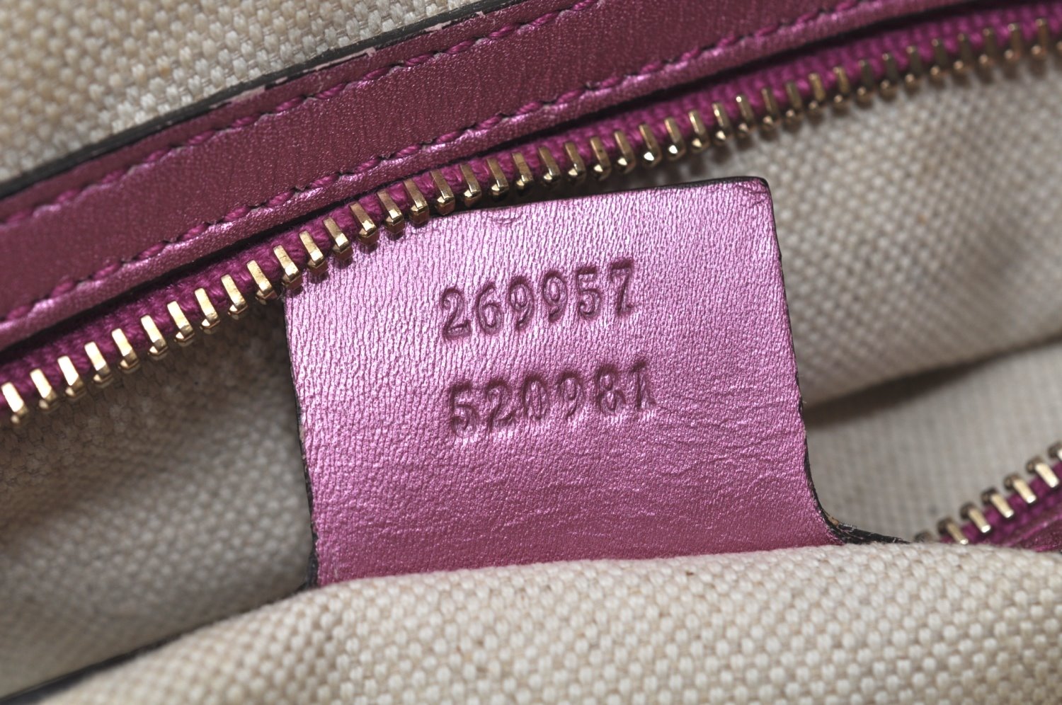 Authentic GUCCI Guccissima Heart Bit 2Way Tote Bag GG Leather 269957 Pink 7114I