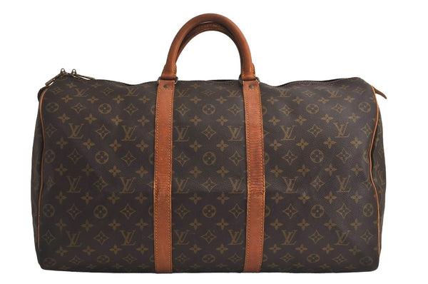 Authentic Louis Vuitton Monogram Keepall 50 Travel Boston Bag M41426 LV 7114J
