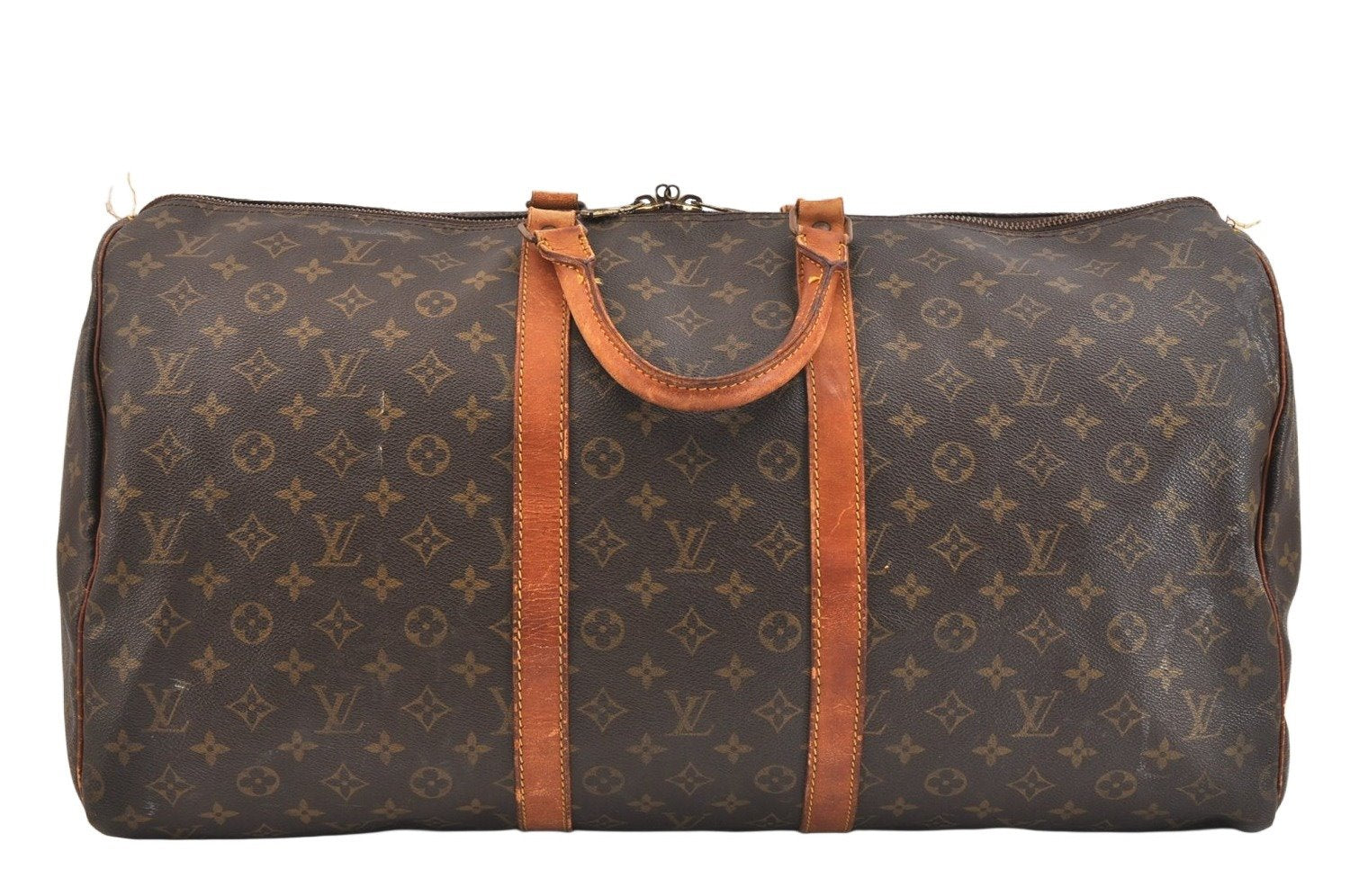 Authentic Louis Vuitton Monogram Keepall 55 Travel Boston Bag M41424 LV 7114K