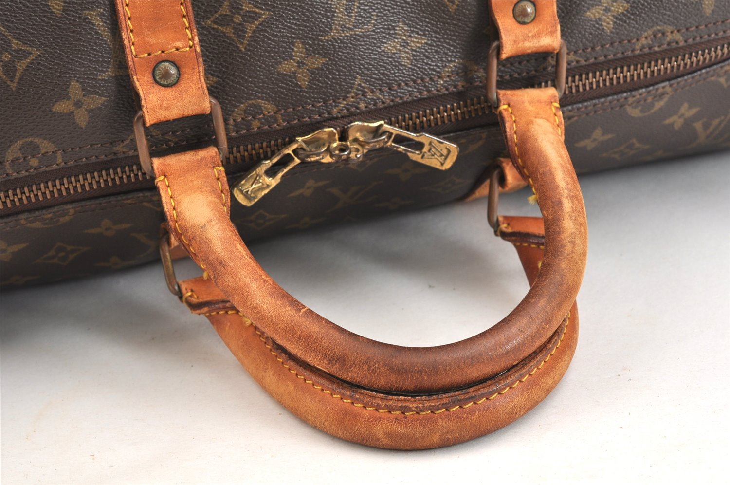 Authentic Louis Vuitton Monogram Keepall 55 Travel Boston Bag M41424 LV 7114K