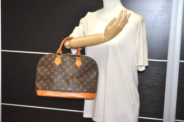 Authentic Louis Vuitton Monogram Alma Hand Bag Purse M51130 LV 7118J