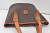 Authentic CELINE Macadam Blason Shoulder Hand Bag Purse PVC Leather Brown 7118K