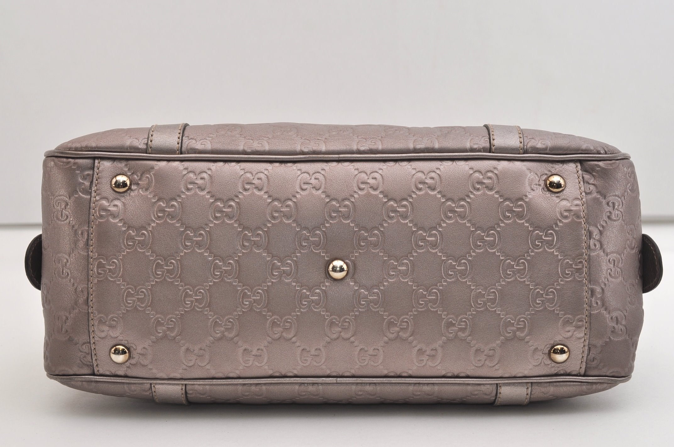 Authentic GUCCI Guccissima Twins GG Leather Hand Bag 232958 Purple 7119J