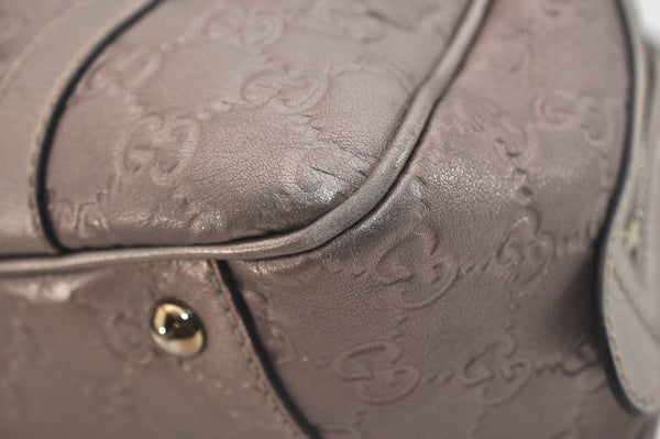 Authentic GUCCI Guccissima Twins GG Leather Hand Bag 232958 Purple 7119J